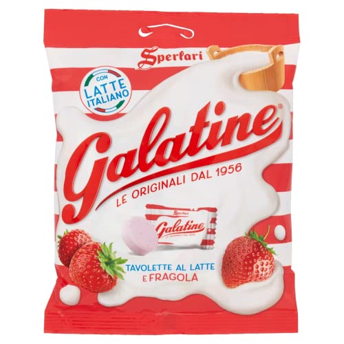 Galatine - Caramelle Al Latte E Fragola, Busta Di Tavolette Al Latte - Sacchetto Da 115G