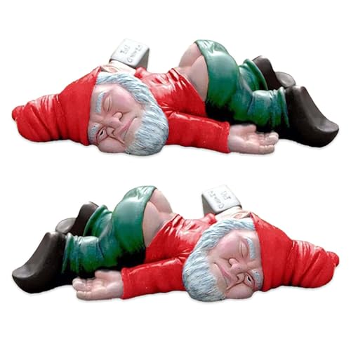 Decuiocc Statuette Nano Da Giardino - Set Di 2 Gnomi Da Esterno Per Decorazione, Nano Delizioso E Divertente, Gartenzwerge Da Giardino, Dimensioni Pic