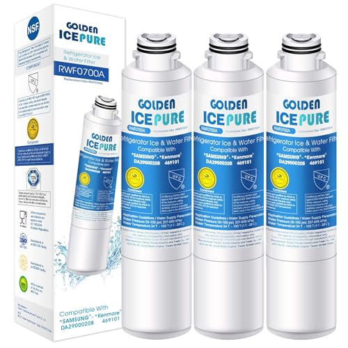 Golden Icepure Filtro Acqua Per Frigorifero Compatibile Con Samsung Da29–00020B, Da29–00020 A, Haf-Cin/Exp, 46–9101 Bianco,Da29–00020B, 3 Pezzi