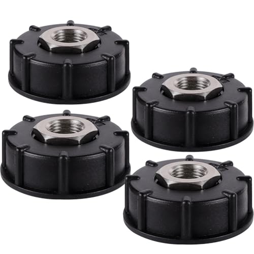 Fogwowo Ibc Adattatore S60X6 Ibc Serbatoio Accessori 1" Filettatura Grossa Con Filettatura Interna Da 1/2", Raccordo Tubo In Acciaio Inox, 4 Pezzi