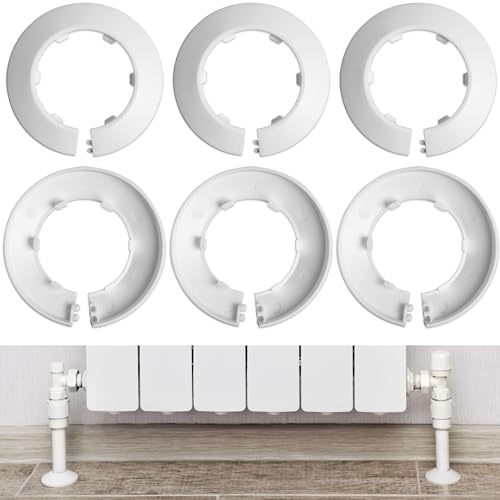 Rosetta Per Termosifone, 6 Pezzi, In Bianco, Ø Interno 26,5 Mm, Esterno 55 Mm, Altezza 13 Mm, Per Tubi Da 3/4 Pollici, Dn20, Collari Ad Anello Per Cop