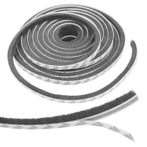 Tnedfod 20M Guarnizione A Spazzola Autoadesiva, 9Mm(L) X 9Mm(A) Guarnizione Del Telaio, Antipolvere, Antivento, Riduzione Del Rumore, Antirumore Tappa
