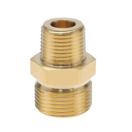 Yinettech Accoppiatore In Ottone Per Idropulitrice Da 3/8 Di Pollice Npt Maschio A M22 14 Mm Maschio Adattatore Raccordo 4500 Psi Filettatura Esterna