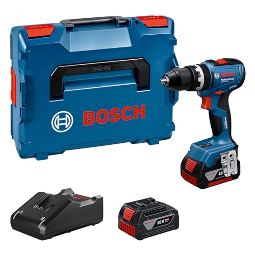 Bosch Professional 18V System Trapano-Avvitatore A Batteria Gsb 18V-65 (Motore Brushless, Lunghezza Della Testa 175, Incl. 2X Gba 18V 5.0Ah, Caricabat