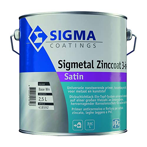 Smalto A Solvente Sigmetal Zincoat 3In1 - Per Zinco, Alluminio, Leghe Leggere, Metallo Ferroso E Superfici In Pvc Rigido (1 Lt)
