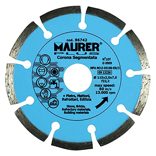 Maurer 9012035 Disco Di Diamante Maurer Ad Essere Segmentato 115 Mm