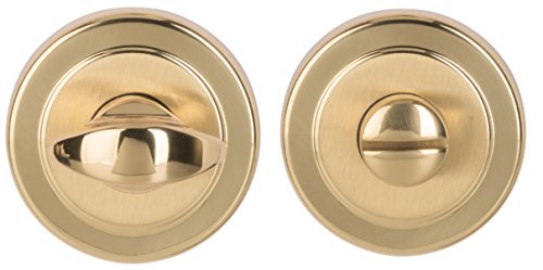 Alpertec Rosetta Wc Con Catenacci In Ottone Lucido Maniglia Porta Maniglia Porta Guarnizioni, Diametro 55 Mm, 32885620 K1