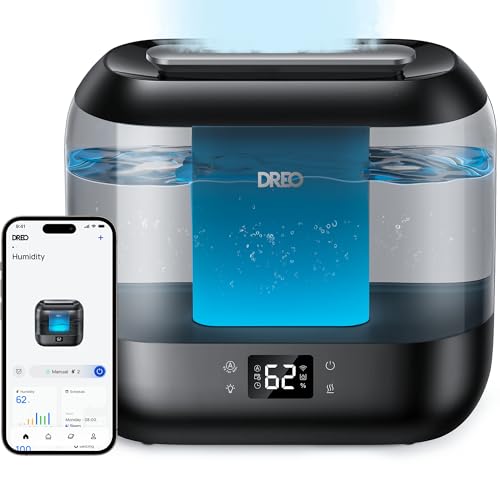 Dreo Umidificatore Smart Per La Camera Da Letto, Riempimento Superiore Da 4L Con Nebbia Fredda E Diffusore Di Olio E Luce Notturna, Autonomia Di 32 Or
