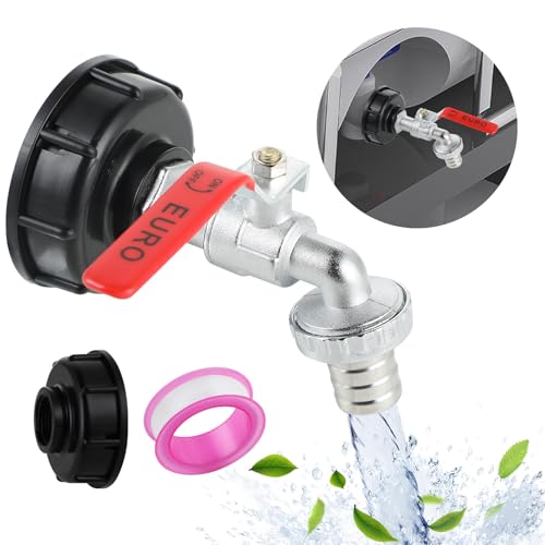 Ibc Rubinetto Di Scarico - Cisterna Acqua 1000 Litri Accessori Rubinetto A Sfera 3/4 Pollici In Lega Cappuccio Adattatore Ibc Adatto Per Serbatoio Ibc