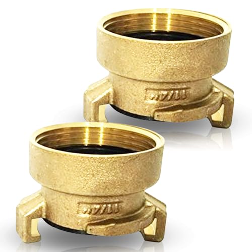 Pipesan Set Di 2 Attacchi Rapidi In Ottone Geka Da 1 1/4", Connettore Per Tubo Con Filettatura Interna O Connettore Per Tubo Da Giardino In Ottone, Ad