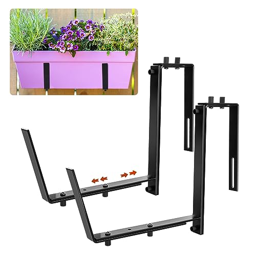 Toymis 2Pz Staffe Per Fioriera Da Balcone, 15,2-31,8Cm Resistente Staffa Per Fioriera Supporto Per Fioriera Regolabile Per Ringhiera Davanzale In Matt