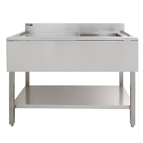 Lavello Per Ristorazione In Acciaio Inox Cucina Commerciale Ristorante Bar Utility 90X120X60Cm Scolapiatti A Sinistra A Libero Posizionamento Ripiano 