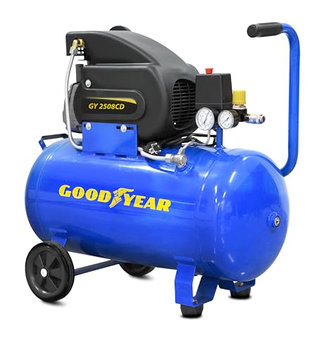 Goodyear - Compressore D'Aria Da 50 Litri. Capacità Di Aspirazione 210 Litri/Minuto. 2.800 Giri/Min. Pressione Nominale 8 Bar/115 Psi. Protezione Sovr