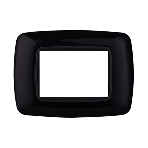 Placca Compatibile Con Bticino Living, Placche Plastica Bombata, 1 Pezzo (3 Posti/Moduli,Nero)