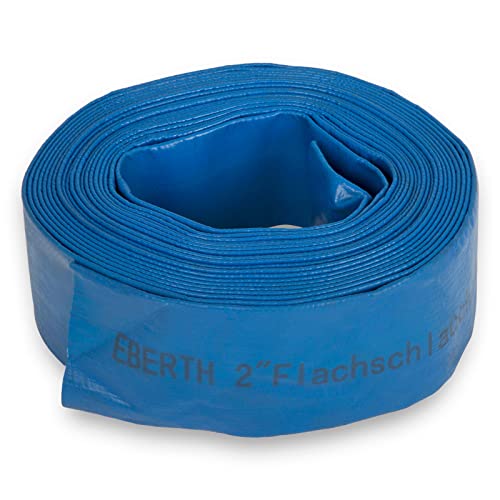 Eberth 2" Tubo Da Giardino Tubo Flessibile Piatto Per Pompe In 10M Di Lunghezza, 2 Pollice, 52Mm Di Diametro, Pvc Flessibile E Resistente, Tubo Indust