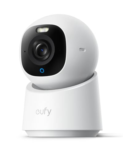 Eufy Security Indoor Cam E30, Telecamera Wifi Interno 4K Uhd, Rotazione Pan-Tilt A 360°, Visione Notturna A Colori, Rilevamento Ai, Tracciamento Autom