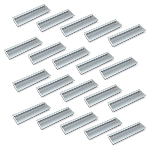 Emuca 9163062 Maniglia Da Incasso Nel Mobile, 190X45Mm, Alluminio, Anodizzato Opaco, Set Di 20