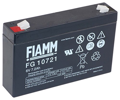 Fiamm Pb-6-7,2 Fg10721 - Batteria Al Piombo 6 V, 7,2 Ah (Agm), 150 X 100 X 34 Mm, Spina Piatta