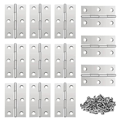 Cerniere Per Ante,Cerniere Per Legno,20 Pezzi 66X38 Mm Cardini Pieghevoli In Acciaio Con 120 Viti,Ante Cerniera Piatta Pieghevole Le Ante Degli Armadi