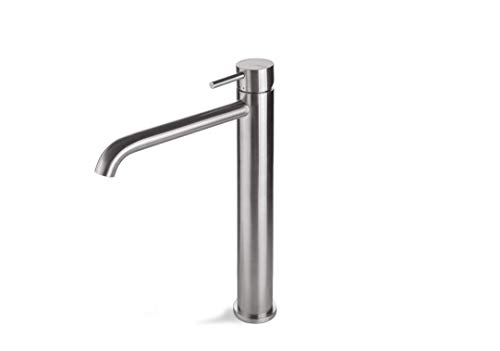 Miscelatore Lavabo Alto In Acciaio Inox Satinato Vema Tiber Steel V17021