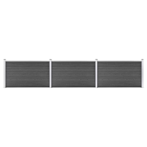 Vidaxl Set Pannelli Di Recinzione In Wpc 526X105 Cm Nero