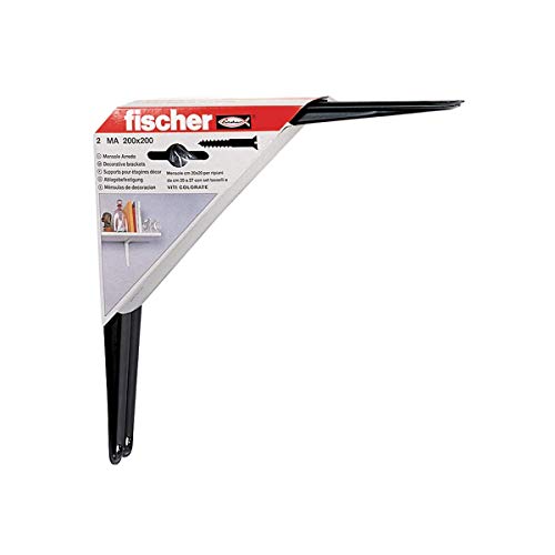 Fischer Mensola Arredo In Blister Marrone 250X250, Per Librerie, Camere, Arredamento,2 Mensole, 509635