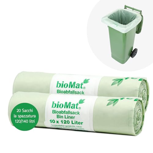 Biomat 120 Lt Abfallsack Sacco Per La Spazzatura, 120 Litri, Plastica, Naturale