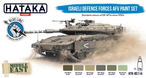 Hataka Hobby Blue Line Bs114 - Israeli Defence Air Forces Afv Paint Set