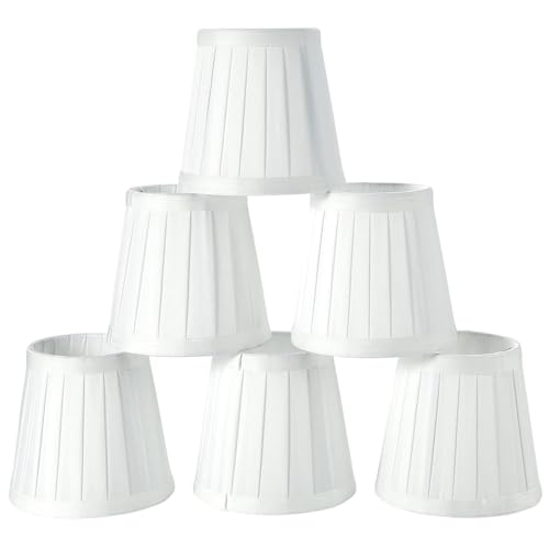 Fuloon Paralume In Tessuto,Paralumi Per Lampadari,6 Pezzi Paralume Per Lampadina E14,Clip On Lampadario Paralumi Moderna Coprilampada Piccolo Per Cand