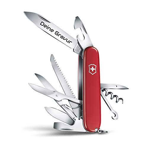Victorinox Coltello Da Tasca Cacciatore Con Richiesta Incisione Auf Der Lama I Regalo Per Uomini Donne I Per Compleanno I Svizzero Personalizzato Con
