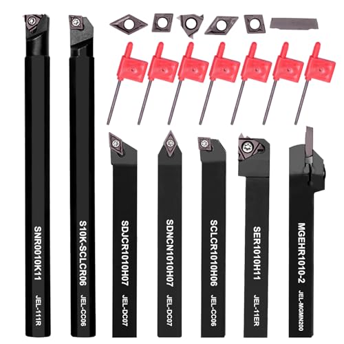 21 Pezzi Utensili Tornio Per Metallo Tornio Turning Tool Multifunzione Duro Inserti Titolari Bar Alesatore Con Chiavi Per Supporto Dell'Utensile Con I