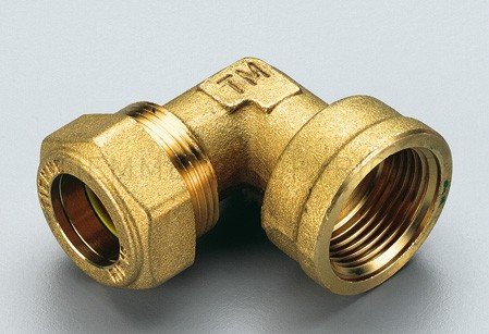 Tiemme - 1355 Gomito F. X Tubo Rame A Compressione C/Oring X Gas Tiemme - - 1/2" X 18 Mm