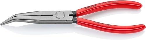 Knipex Pinza Per Meccanica - Con Becchi Mezzotondi Con Tronchese (Pinza A Becchi Di Cicogna) Bonderizzata Nera, Rivestiti In Resina Sintetica 200 Mm (