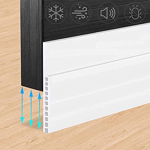 Paraspifferi Per Porte (Grande Fessura Porta), Autoadesiva, Protezione Dal Freddo E Per Porta Di Casa, 7,6 Cm X 99 Cm, Bianco