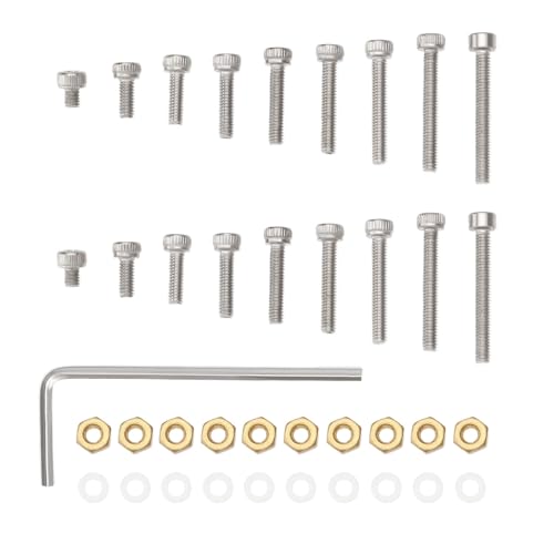 Emagtech 1 Set Di Kit Di Montaggio Per Testina Per Giradischi Testina Per Giradischi Viti Per Testina M2.5 Bulloni Dadi E Rondelle Compatibile Con Lin