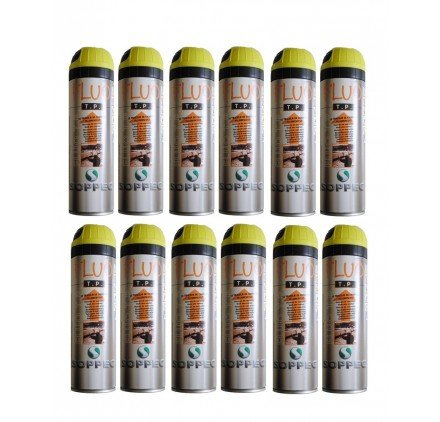 Soppec - Set Di 12 Bombolette Da Cantiere, 500 Ml, Colore: Giallo Fluo
