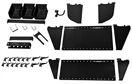 Wall Control Kt-400-Wrk B - Kit Di Accessori Per Workstation Con Bordo Scanalato, Solo Pannello Forato, Nero