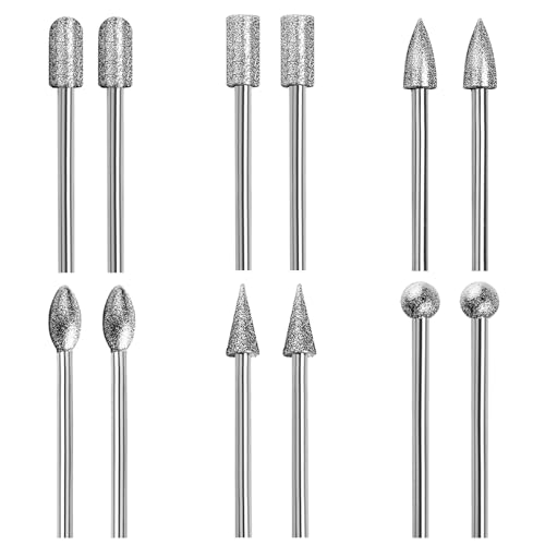 12 Pezzi Frese Diamantate,Frese Per Metallo Set Frese Rotanti In Carburo Di Tungsteno Con Gambo 3 Mm,Accessori Punte Per Incisione Trapano Smerigliatr