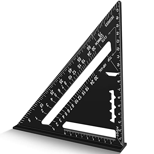 Squadra Da Falegname,Squadra Combinata Multifunzione,Righello Triangolare Metrico In Alluminio Professionale,Per Falegname, Conciatetti, Ingegnere,Tra