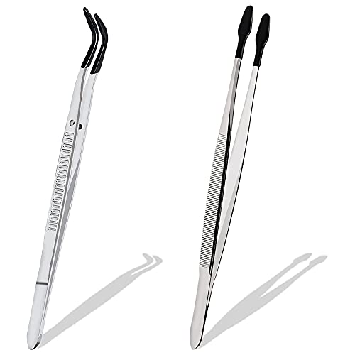 Micvtve 2 Pezzi Di Pinzette Punta Nel Gomma Per Laboratorio Artigianale Pinzette Per Hobby Industriali Pinze Gioielli Timbro Scatola Di 15 Cm