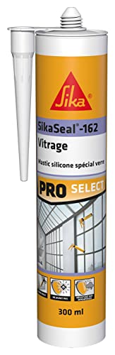 Sika - Sikaseal-162 Vetri, Nero, Sigillante Silicone Speciale Guarnizioni Per Vetri, Verande, Serre E Piastrelle, Interni Ed Esterni, 300Ml