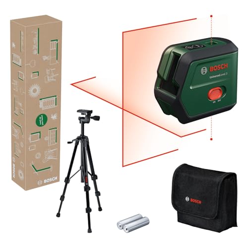 Bosch Livella Laser Multifunzione Universallevel 2 (Linee Laser A Croce Incl. Punti A Piombo Integrati Per Un Allineamento Preciso E Un Facile Trasfer