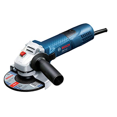 Bosch Professional Smerigliatrice Angolare Gws 7-115 (Ø Disco 115 Mm, Incl. Impugnatura Suppl., Flangia Di Montaggio, Dado Di Serraggio, Cuffia Di Pro