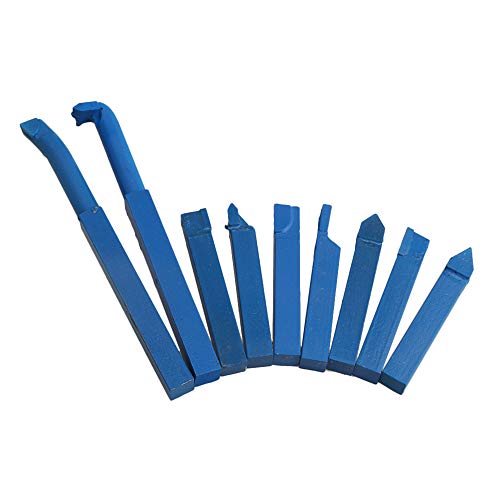 Bqlzr – Set Di 9 Utensili In Lega Di Carburo Per Tornio Per Metallo, 10 X 10 Mm, Blu, Bqlzrn20217