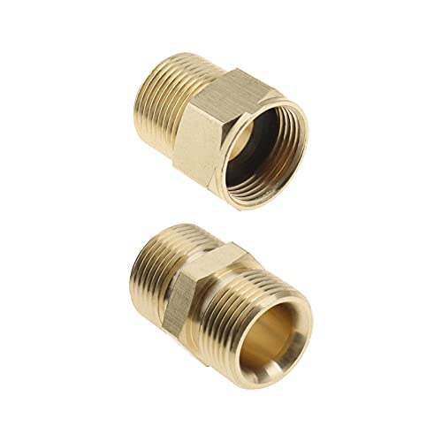 Emsea 2 Pz M22 14Mm Maschio A M22 14Mm Maschio/Femmina Adattatore In Ottone Per Tubo Idropulitrice Filettatura Interna Tubo Raccordo Attrezzi Da Giard