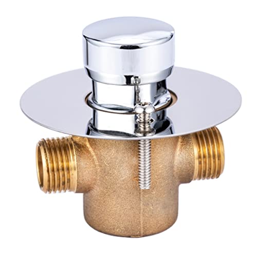 Goldman Service | Rubinetto A Parete Temporizzato, A Pulsante, Cromato, Con Chiusura Automatica Di Breve Durate, Risparmio Idrico, Con Bordo. M-M 1/2"