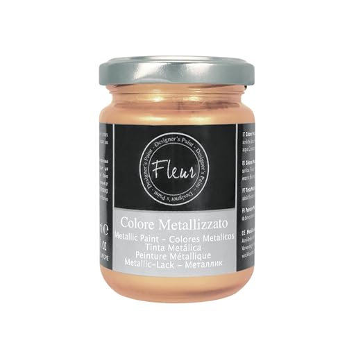 Fleur Designer'S Paint | Colore Metallizzato, 130 Ml, F95 Jet Set Bronze, Base Acqua, Colore Ad Alto Contenuto Di Pigmenti Metallici Finissimi.