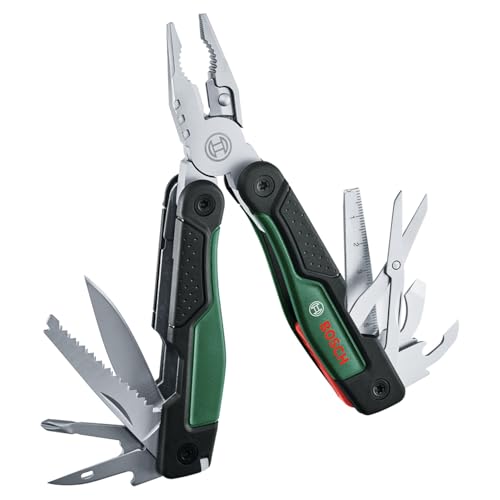 Bosch Multiutensile 16-In-1 (Utensile Multif. Per Fai Da Te, Esterni E Campeggio; Acciaio Inox; Funz. Blocco; Softgrip; 16 Funzioni: Pinze; Lama; Cacc
