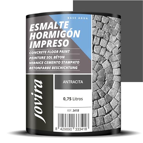 Jovira Pinturas Smalto Per Cemento Stampato. Resina, Per Il Ripristino Di Pavimenti In Cemento. (750 Mililitres, Antracite). E-08