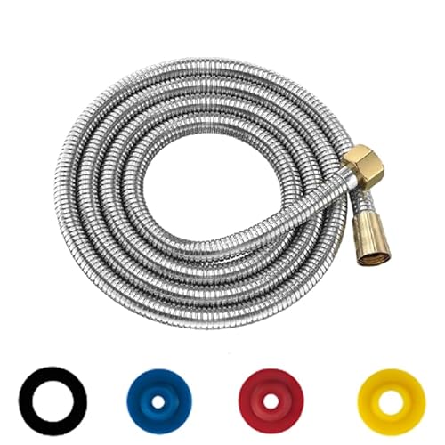 Flessibile Doccia Acciaio Inossidabile 5M/197In Doccia Argento Acciaio Inox Tubo Doccia Da Anti Torsione, Attacco Standard 1/2" Adatto Tutti I Soffion